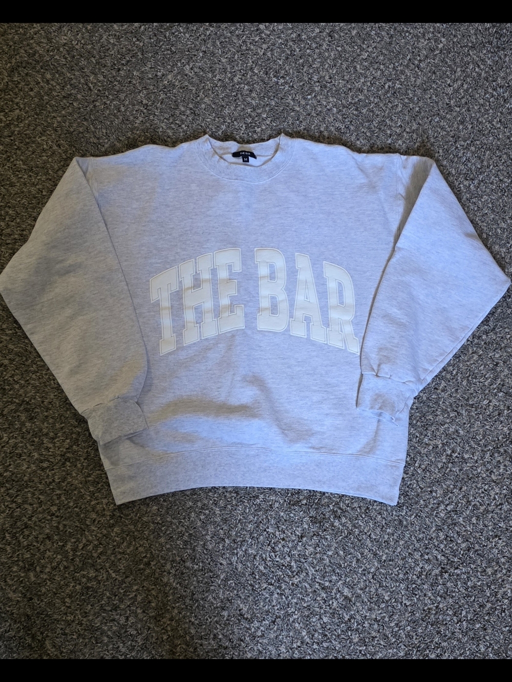 The Bar Light Gray Crewneck Sweatshirt with White Logo